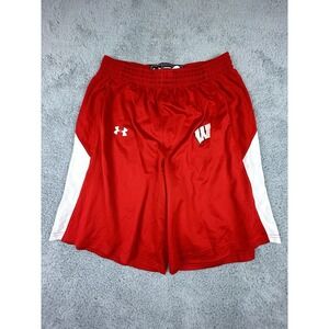Under Armour Wisconsin Badgers Stock Fury Basketball Shorts Men's L Red UKS523M